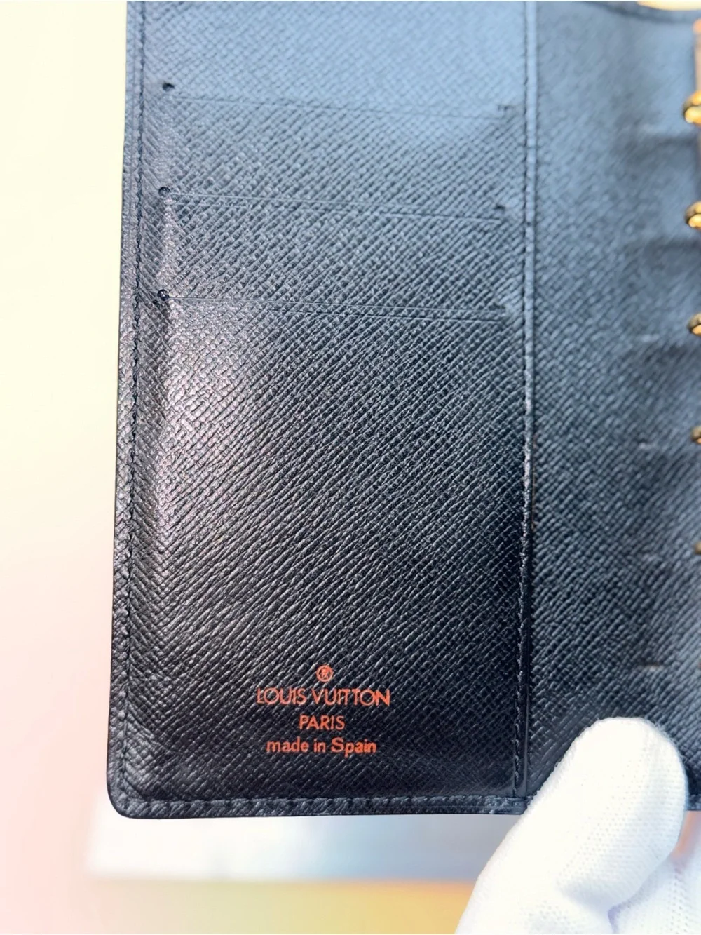 Louis Vuitton Black Epi Leather Agenda PM Ring Planner Cover